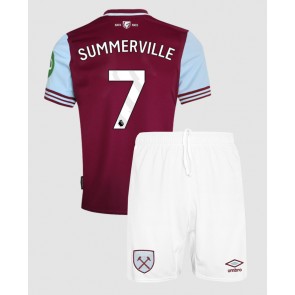 West Ham United Crysencio Summerville #7 Hemmakläder Barn 2024-25 Kortärmad (+ Korta byxor)